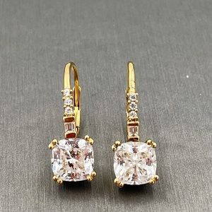 Princess cut Swarovski crystals 925silver earrings